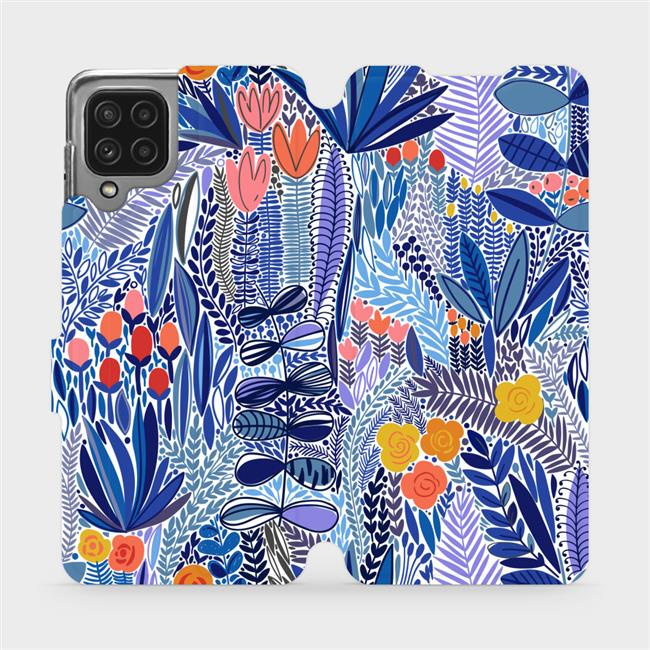 Flipové pouzdro Mobiwear - Samsung Galaxy M22 - MP03P Modrá květena