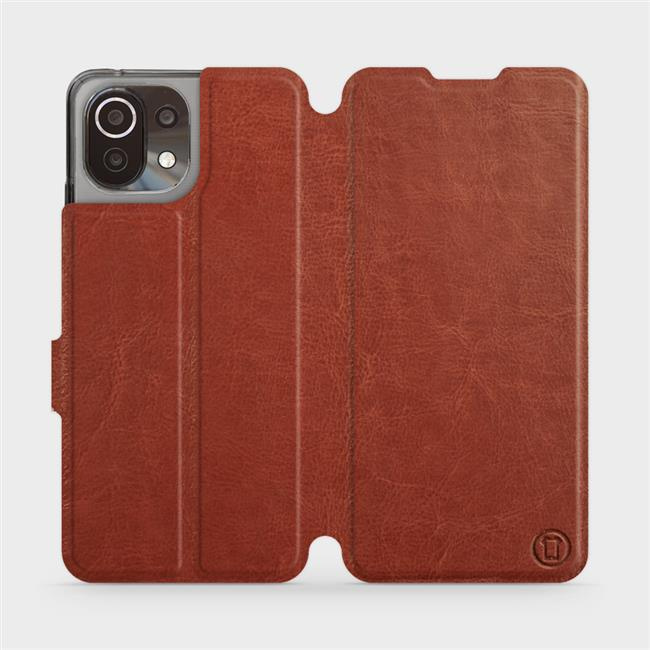Flipové pouzdro Mobiwear - Xiaomi 11 Lite 5G NE - Hnědé a šedé