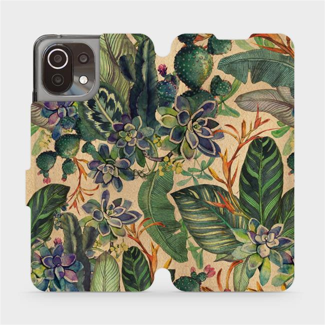 Flipové pouzdro Mobiwear - Xiaomi 11 Lite 5G NE - VP05S Sukulenty