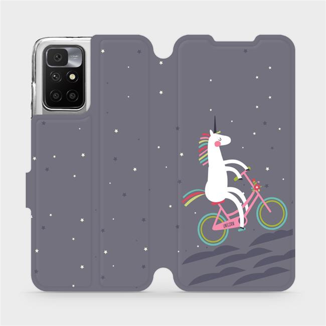 Flipové pouzdro Mobiwear - Xiaomi Redmi 10 - V024P Jednorožec na kole
