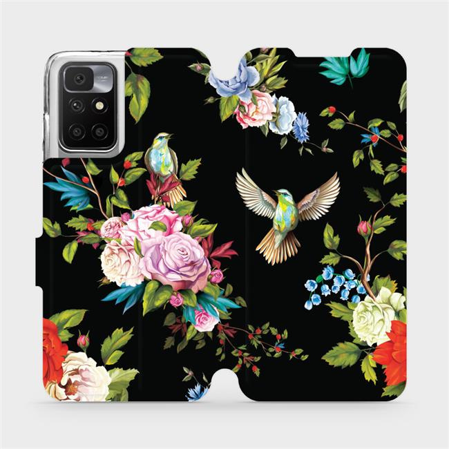 Flipové pouzdro Mobiwear - Xiaomi Redmi 10 - VD09S Ptáčci a květy