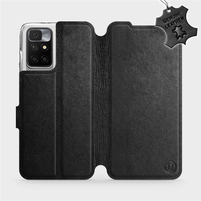 Kožené flip pouzdro Mobiwear - Xiaomi Redmi 10 - Černé