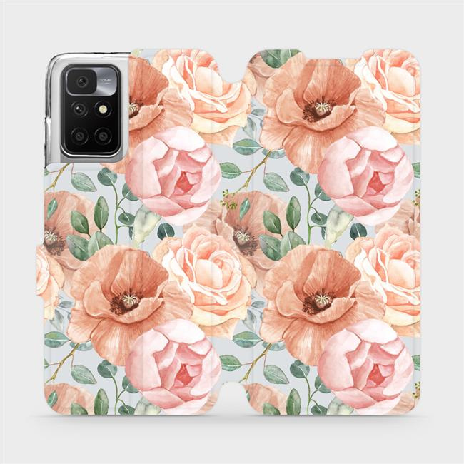Flipové pouzdro Mobiwear - Xiaomi Redmi 10 - MP02S Pastelové květy
