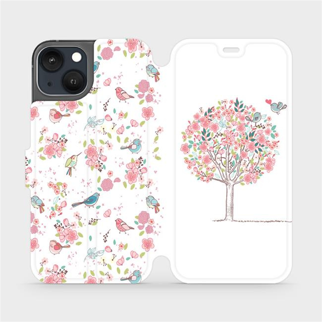 Flipové pouzdro Mobiwear - Apple iPhone 13 - M120S Strom a ptáčci