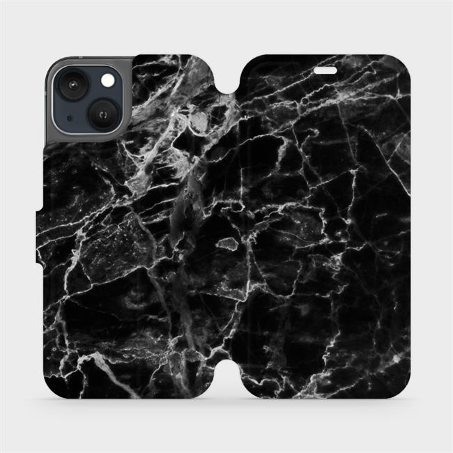 Flipové pouzdro Mobiwear - Apple iPhone 13 - V056P Černý mramor