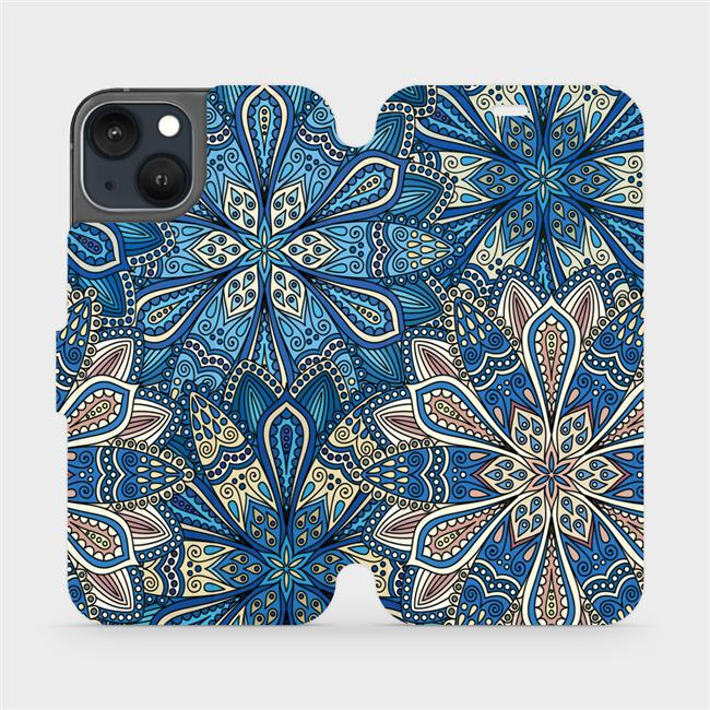 Flipové pouzdro Mobiwear - Apple iPhone 13 - V108P Modré mandala květy