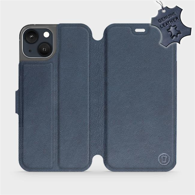 Kožené flip pouzdro Mobiwear - Apple iPhone 13 - Modré