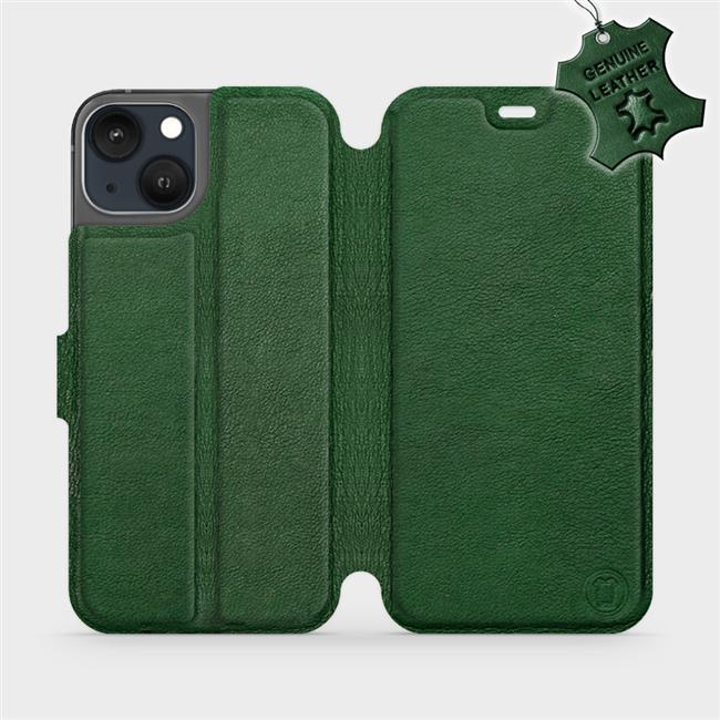 Kožené flip pouzdro Mobiwear - Apple iPhone 13 - Zelené