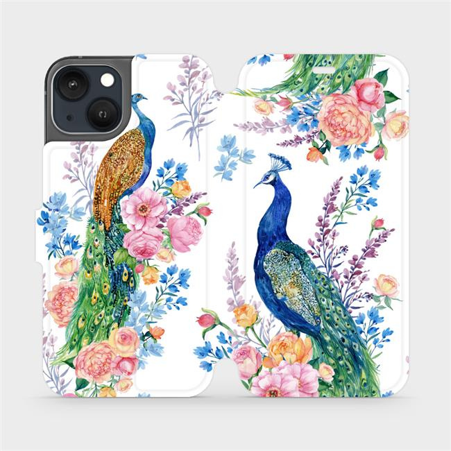 Flipové pouzdro Mobiwear - Apple iPhone 13 - MX08S Pávi