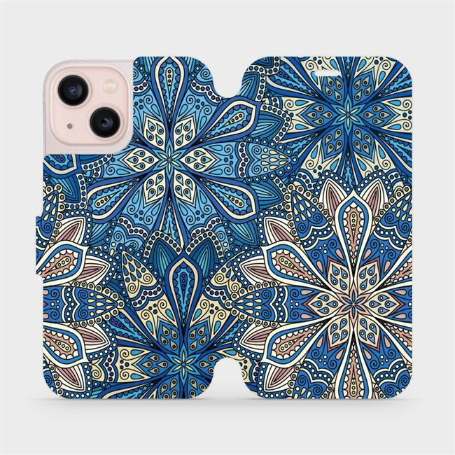 Flipové pouzdro Mobiwear - Apple iPhone 13 Mini - V108P Modré mandala květy