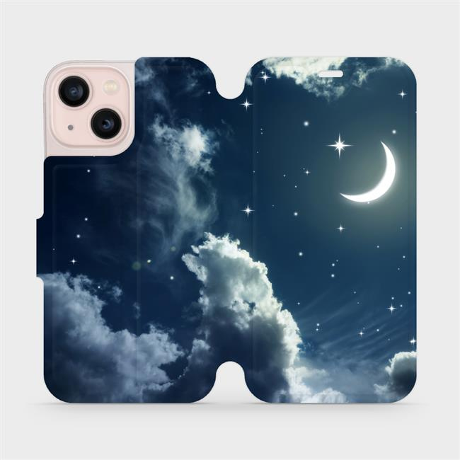 Flipové pouzdro Mobiwear - Apple iPhone 13 Mini - V145P Noční obloha s měsícem