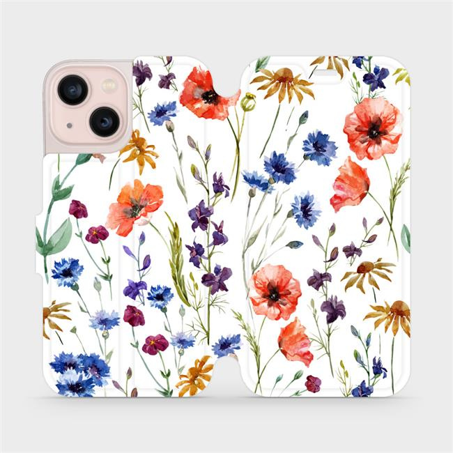 Flipové pouzdro Mobiwear - Apple iPhone 13 Mini - MP04S Luční kvítí