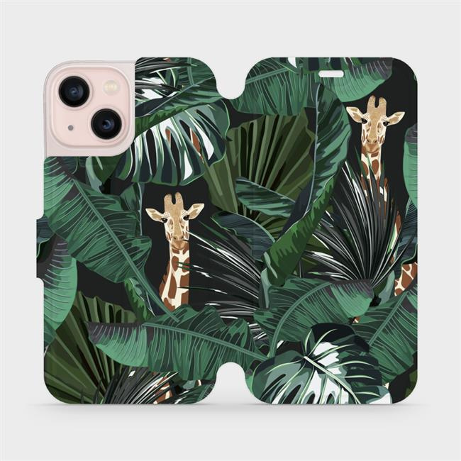 Flipové pouzdro Mobiwear - Apple iPhone 13 Mini - VP06P Žirafky