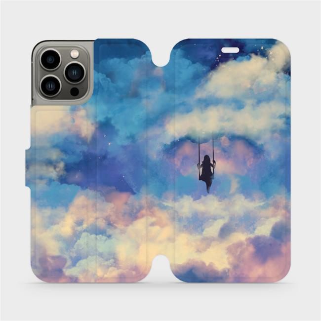 Flipové pouzdro Mobiwear - Apple iPhone 13 Pro - MR09S Dívka na houpačce v oblacích