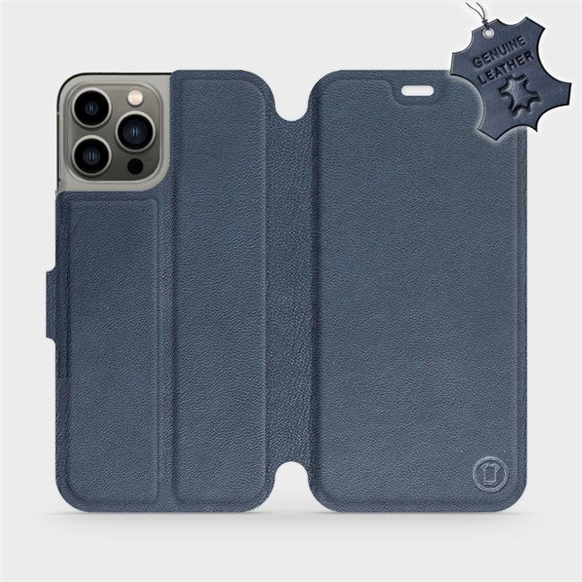 Kožené flip pouzdro Mobiwear - Apple iPhone 13 Pro - Modré