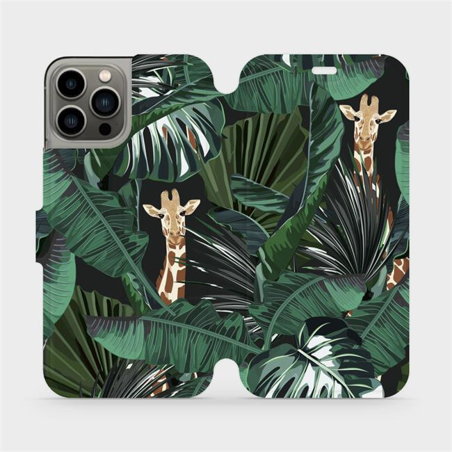 Flipové pouzdro Mobiwear - Apple iPhone 13 Pro - VP06P Žirafky