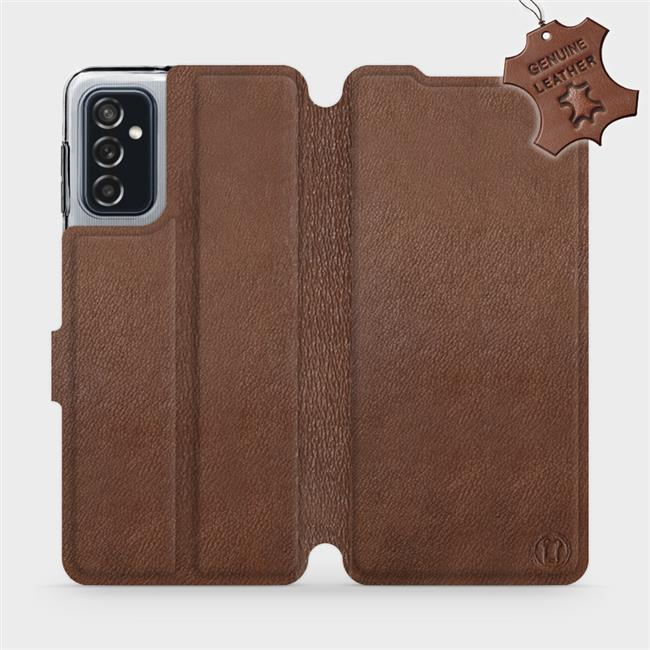 Kožené flip pouzdro Mobiwear - Samsung Galaxy M52 5G - Hnědé