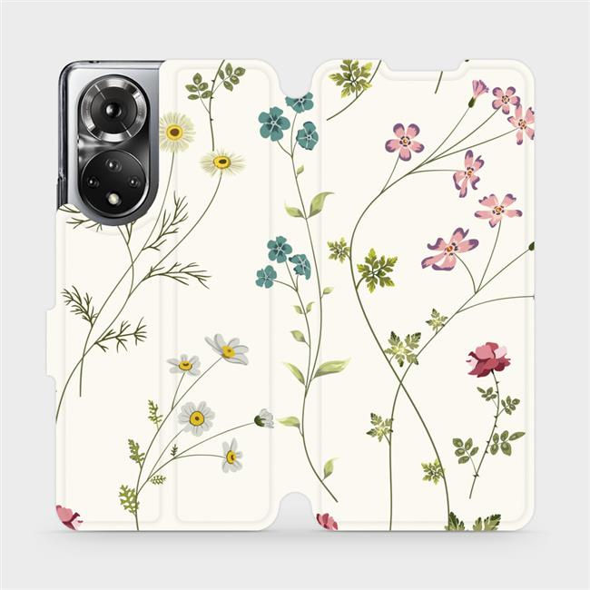 Flipové pouzdro Mobiwear - Honor 50 - MD03S Tenké rostlinky s květy