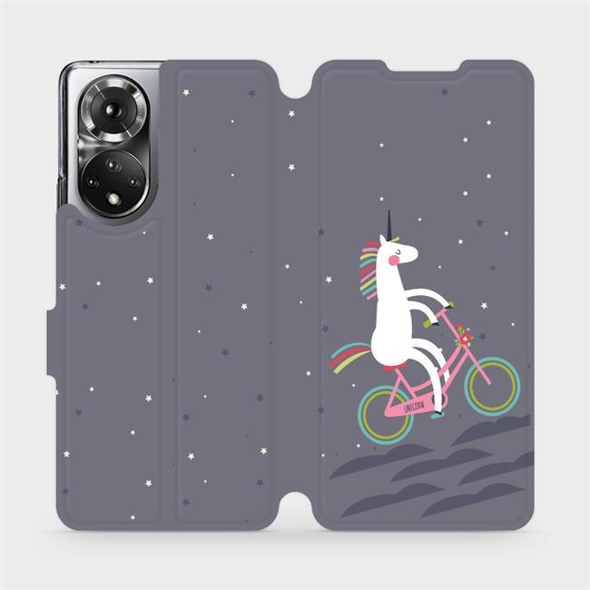 Flipové pouzdro Mobiwear - Honor 50 - V024P Jednorožec na kole