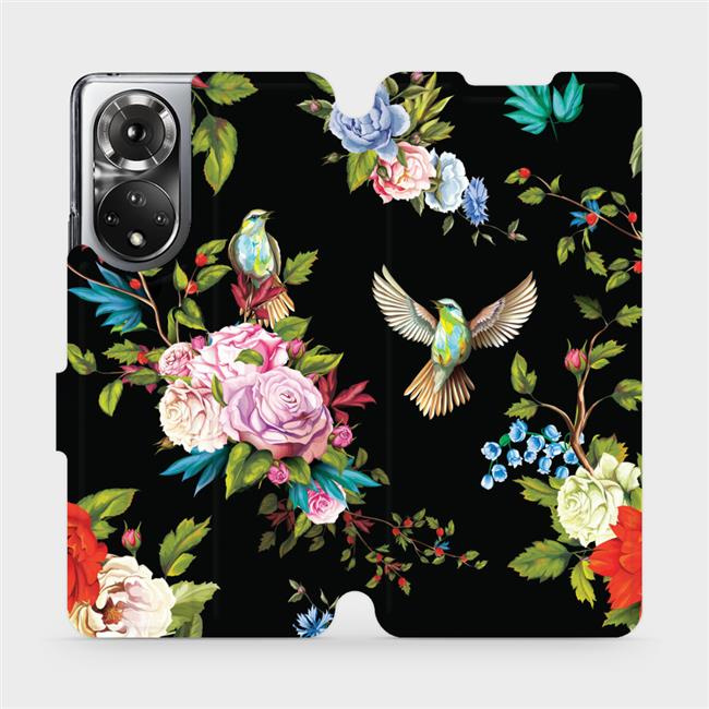 Flipové pouzdro Mobiwear - Honor 50 - VD09S Ptáčci a květy