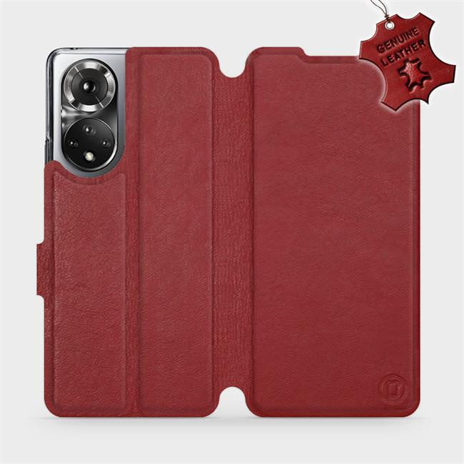 Kožené flip pouzdro Mobiwear - Honor 50 - Tmavě červené