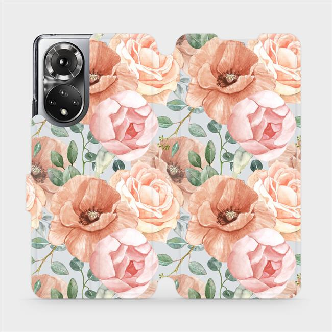 Flipové pouzdro Mobiwear - Honor 50 - MP02S Pastelové květy