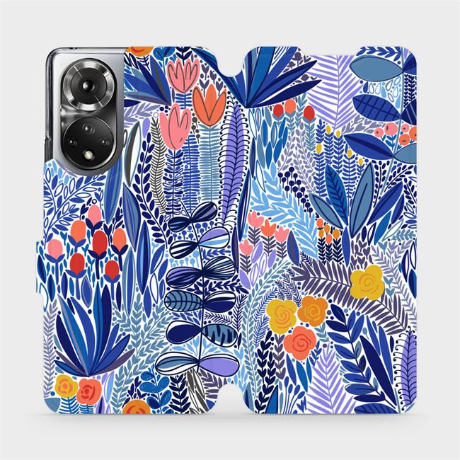 Flipové pouzdro Mobiwear - Honor 50 - MP03P Modrá květena
