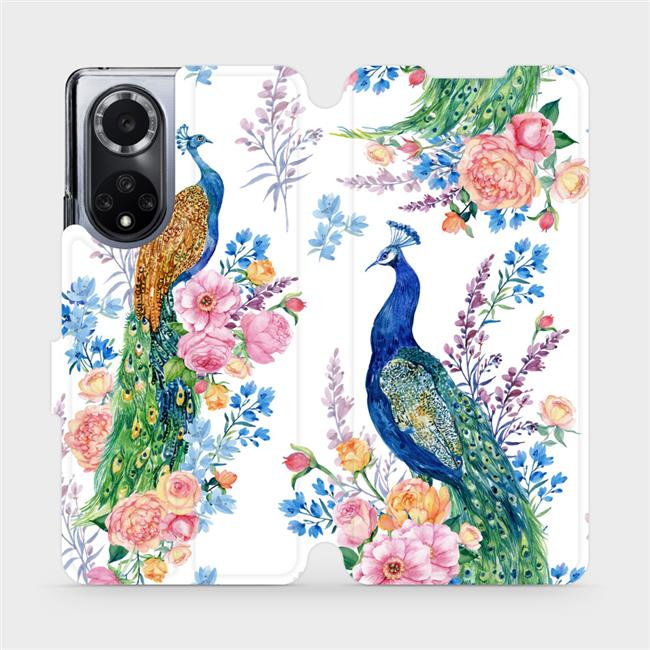 Flipové pouzdro Mobiwear - Huawei Nova 9 - MX08S Pávi