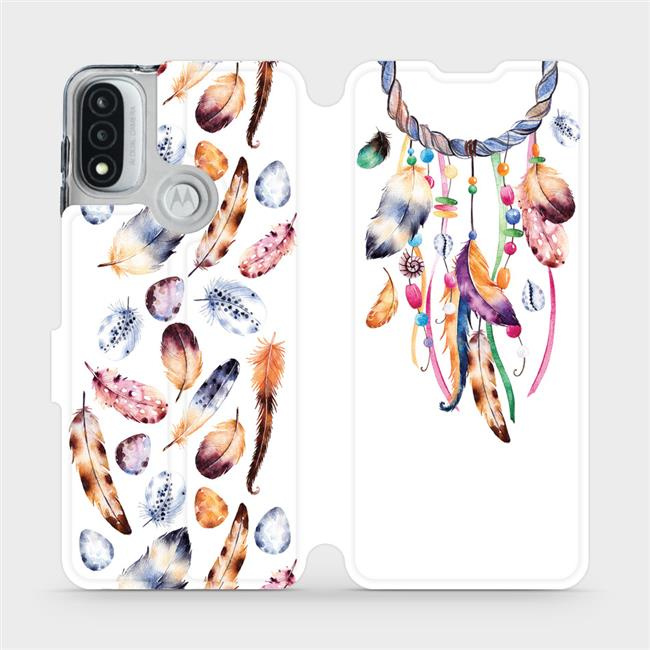 Flipové pouzdro Mobiwear - Motorola Moto E20 - M003S Lapač a barevná pírka