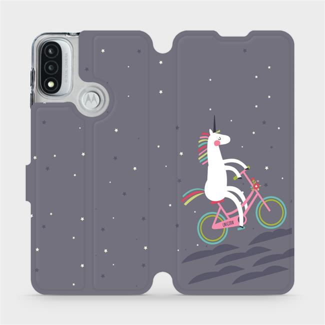 Flipové pouzdro Mobiwear - Motorola Moto E20 - V024P Jednorožec na kole