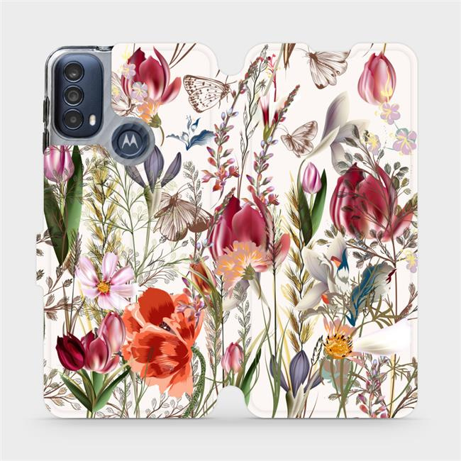 Flipové pouzdro Mobiwear - Motorola Moto E40 - MP01S Rozkvetlá louka