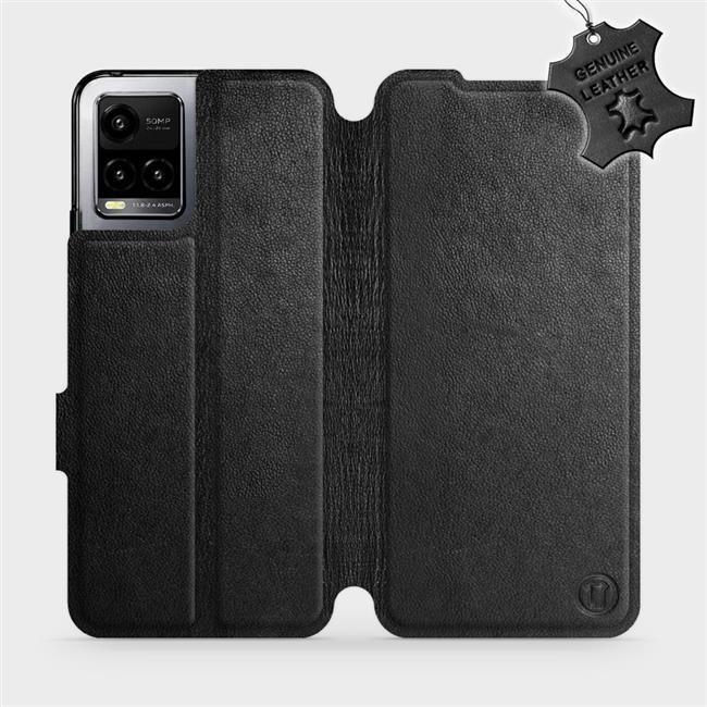 Kožené flip pouzdro Mobiwear - Vivo Y33s - Černé