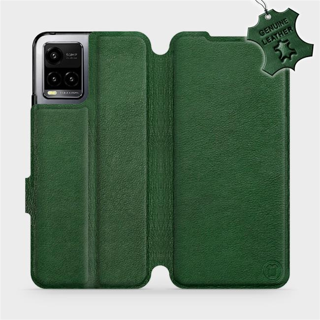 Kožené flip pouzdro Mobiwear - Vivo Y33s - Zelené