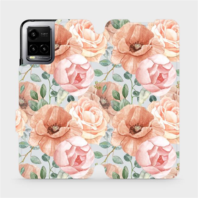Flipové pouzdro Mobiwear - Vivo Y33s - MP02S Pastelové květy