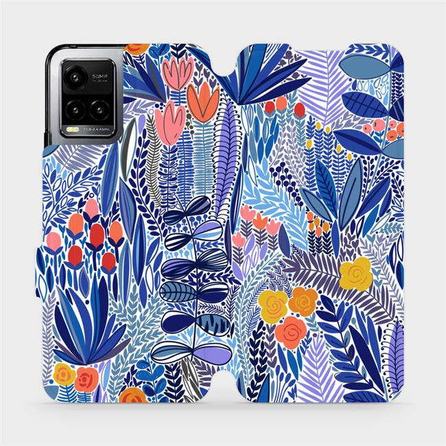 Flipové pouzdro Mobiwear - Vivo Y33s - MP03P Modrá květena
