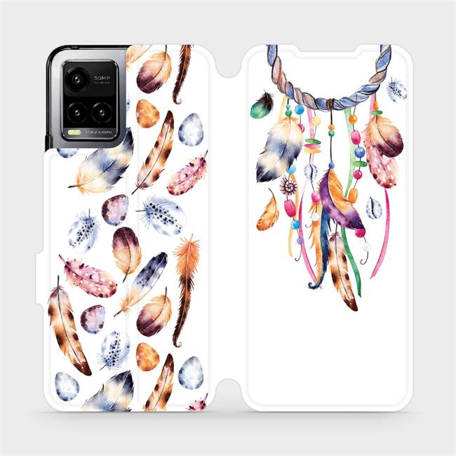 Flipové pouzdro Mobiwear - Vivo Y21s - M003S Lapač a barevná pírka