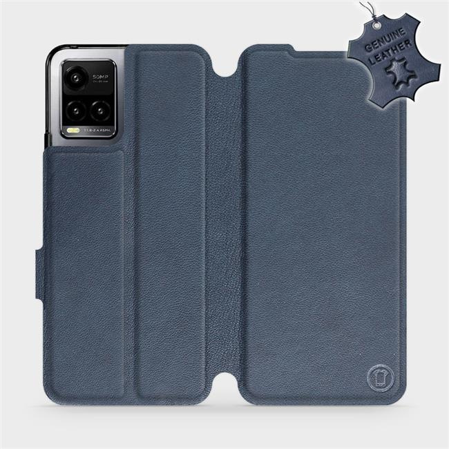 Kožené flip pouzdro Mobiwear - Vivo Y21s - Modré