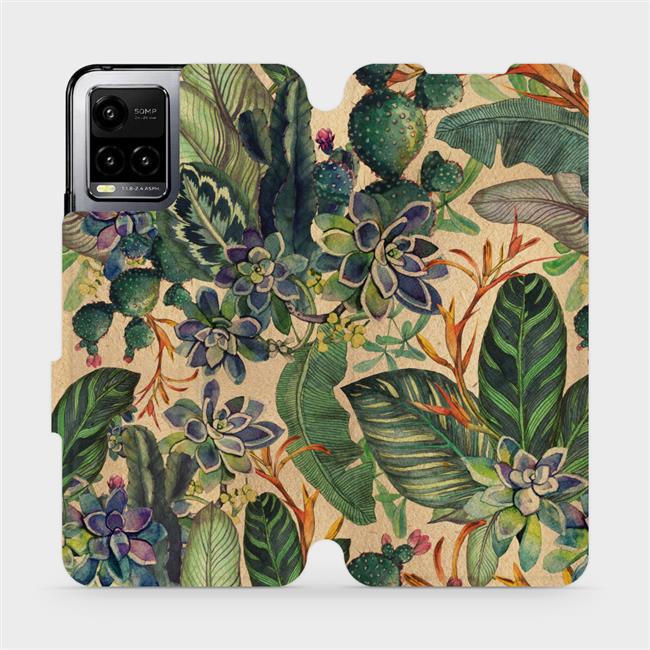 Flipové pouzdro Mobiwear - Vivo Y21s - VP05S Sukulenty