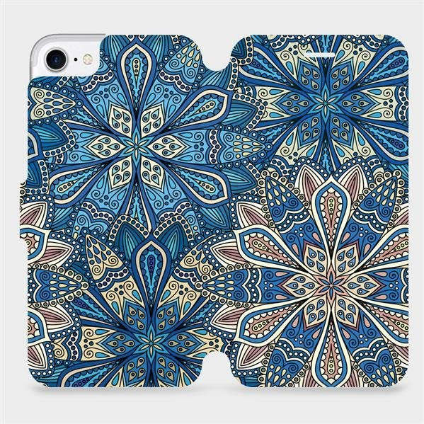 Flipové pouzdro Mobiwear - Apple iPhone 7 - V108P Modré mandala květy