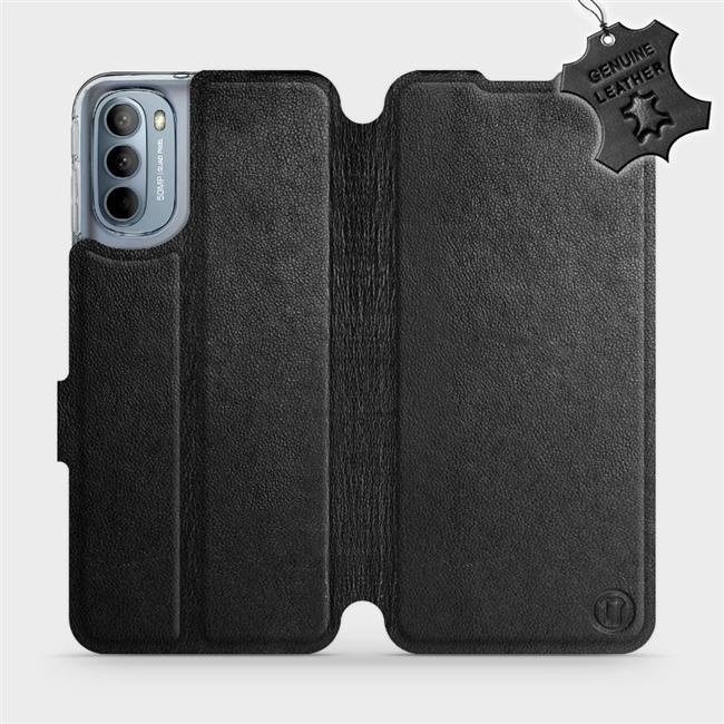 Kožené flip pouzdro Mobiwear - Motorola Moto G31 - Černé