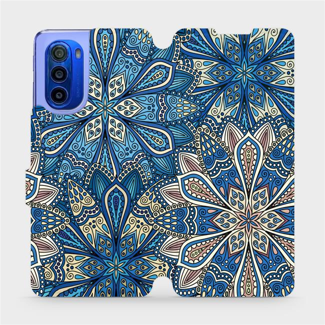 Flipové pouzdro Mobiwear - Motorola Moto G51 5G - V108P Modré mandala květy