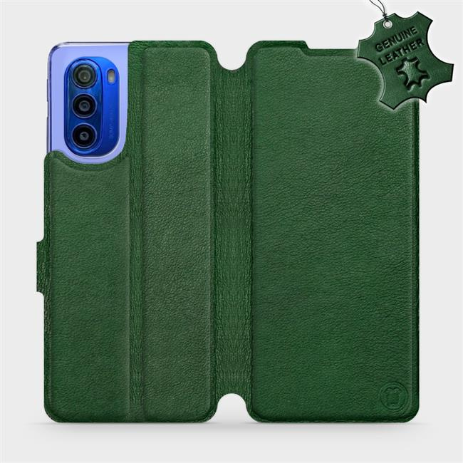 Kožené flip pouzdro Mobiwear - Motorola Moto G51 5G - Zelené