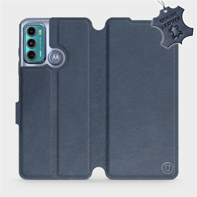 Kožené flip pouzdro Mobiwear - Motorola Moto G60 - Modré - VÝPRODEJ