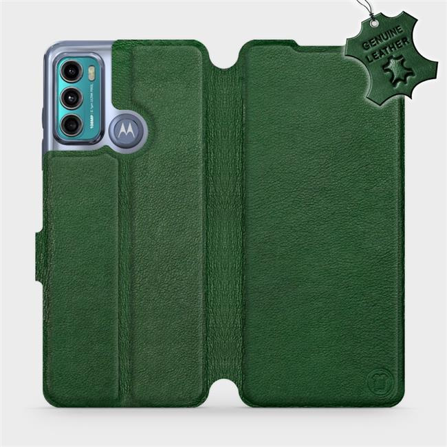 Kožené flip pouzdro Mobiwear - Motorola Moto G60 - Zelené