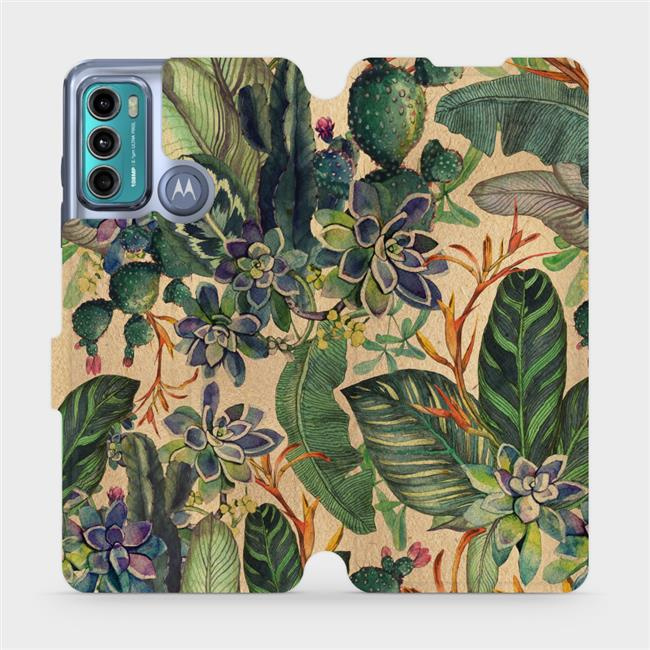 Flipové pouzdro Mobiwear - Motorola Moto G60 - VP05S Sukulenty