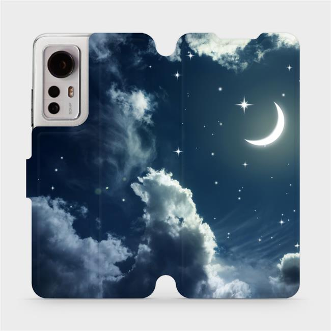 Flipové pouzdro Mobiwear - Xiaomi 12 / Xiaomi 12X - V145P Noční obloha s měsícem