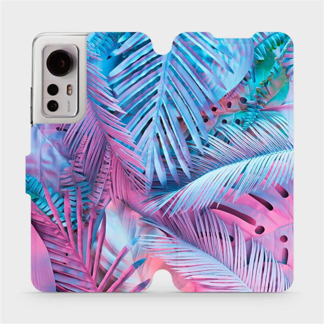 Flipové pouzdro Mobiwear - Xiaomi 12 / Xiaomi 12X - MG10S Fialové a modré listy