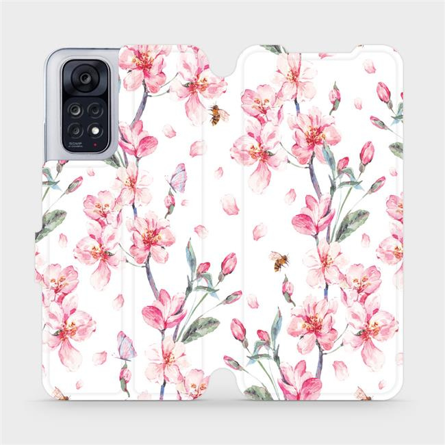 Flipové pouzdro Mobiwear - Xiaomi Redmi Note 11 / 11S - M124S Růžové květy