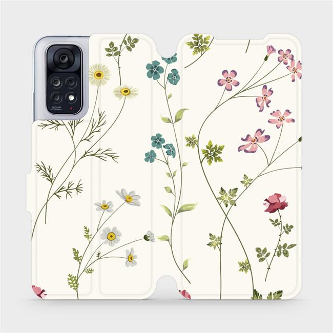 Flipové pouzdro Mobiwear - Xiaomi Redmi Note 11 / 11S - MD03S Tenké rostlinky s květy