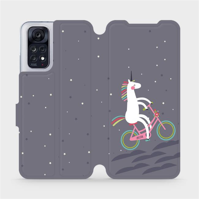 Flipové pouzdro Mobiwear - Xiaomi Redmi Note 11 / 11S - V024P Jednorožec na kole